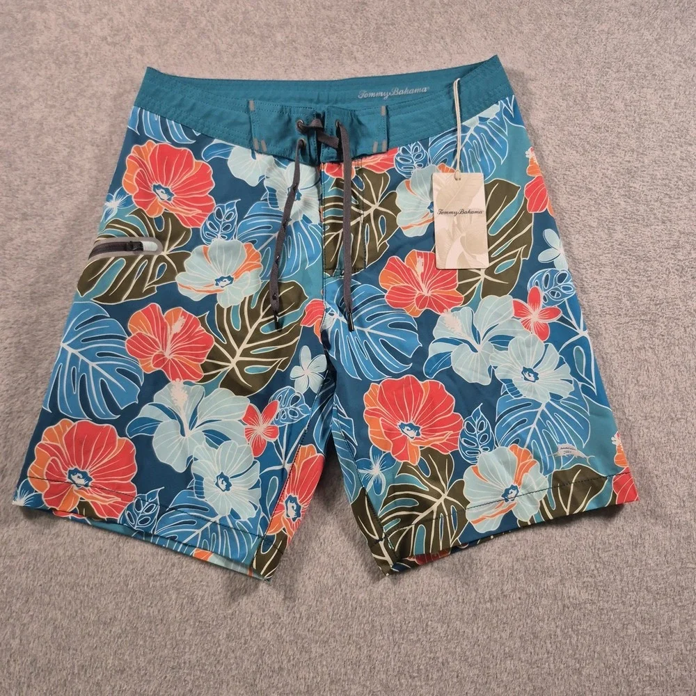 Tommy Bahama Board Short Swim Trunk Wave Chaser 29 $99
